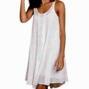 Johnny Was Dress White Eyelet Sundress Size XS Extra Small - Like New Condition